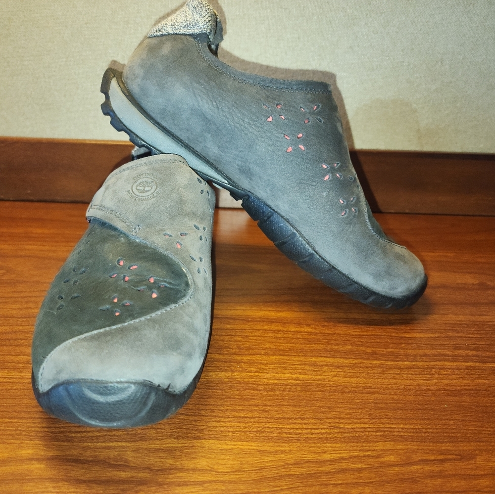 Timberland Smartwool Leather Shoes, Sz  5.5 M Slip-on Gray Cut Out. Womens
